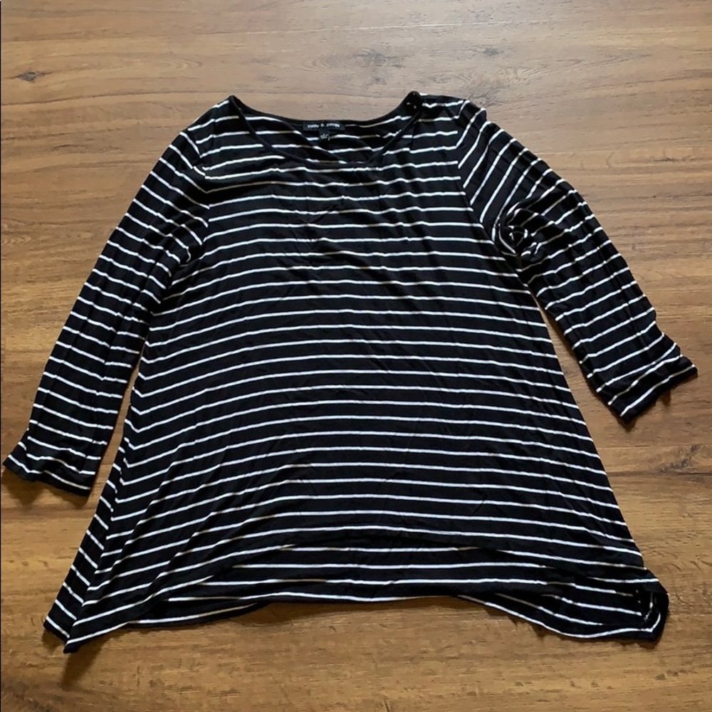 Black and white striped top